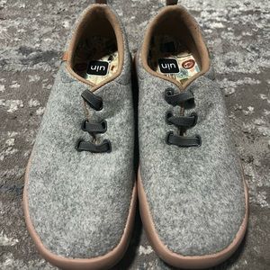 Segovia Light Grey Wool Lace-up Shoes Size 6.5